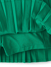 Girls Quick Dry Contrast Halter Pleated Tennis Dress