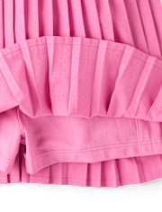 Girls Quick Dry Contrast Halter Pleated Tennis Dress