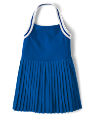 Robe de tennis plissée contrastée à séchage rapide pour filles