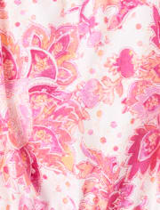 Girls Paisley Tassel Bow Shoulder Tank Top