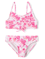 Maillot de bain bikini à motifs cachemire pour filles