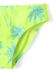 Maillot de bain bikini croisé à motif palmier pour filles