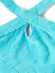 Girls Seashell Textured Terry Bikini Swimsuit