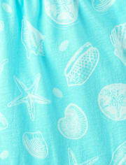 Girls Seashell Cross Back Tiered Dress