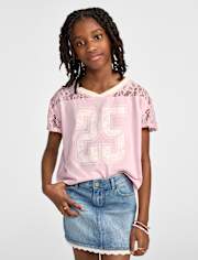 Girls Varsity Lace Football Tee