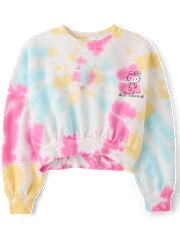 Girls Hello Kitty® And Friends Rainbow Tie Dye Premium Fleece Hoodie