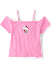 Girls Hello Kitty® Beaded Cold Shoulder Top