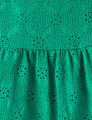 Girls Eyelet Bow Back Dress