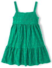 Girls Eyelet Bow Back Dress