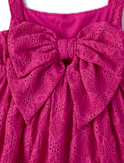 Girls Eyelet Bow Back Dress