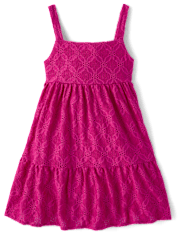 Girls Eyelet Bow Back Dress