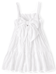 Girls Eyelet Bow Back Dress