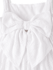 Girls Eyelet Bow Back Dress