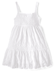 Girls Eyelet Bow Back Dress