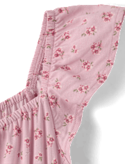 Girls Floral Bow Flutter Dress