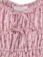Girls Floral Bow Flutter Dress