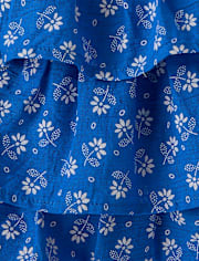 Girls Mommy And Me Floral Smocked Flounce Dress