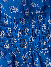 Girls Mommy And Me Floral Smocked Flounce Dress