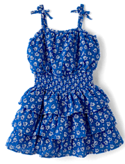 Girls Mommy And Me Floral Smocked Flounce Dress