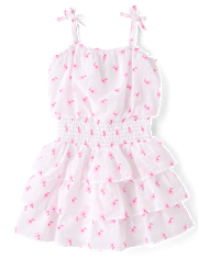 Girls Mommy And Me Floral Smocked Flounce Dress