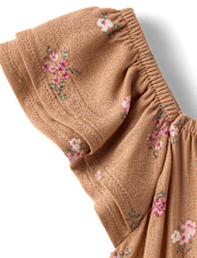 Girls Floral Flutter Romper