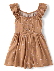 Girls Floral Flutter Romper