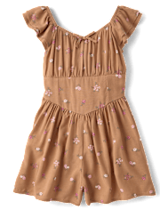 Girls Floral Flutter Romper