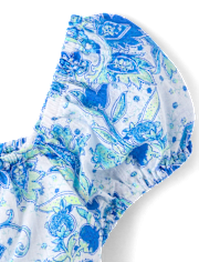 Girls Paisley Textured 2-Piece Outfit Set