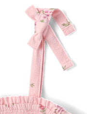 Ensemble 2 pièces à volants floraux pour filles