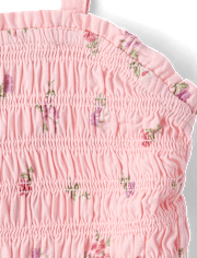 Ensemble 2 pièces à volants floraux pour filles