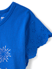 Girls Hello Kitty® And Friends Rhinestone Eyelet Flutter Top