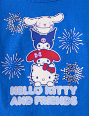 Girls Hello Kitty® And Friends Rhinestone Eyelet Flutter Top