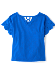 Girls Hello Kitty® And Friends Rhinestone Eyelet Flutter Top