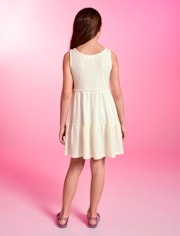 Girls Hello KittyÂ® Bow Ribbed V-Waist Dress