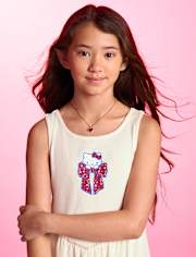 Girls Hello KittyÂ® Bow Ribbed V-Waist Dress