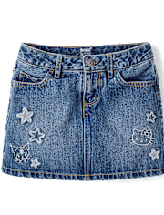 Girls Hello KittyÂ® And Friends Applique Star Denim Skort
