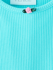 Girls Ribbed Tiered V-Waist Dress