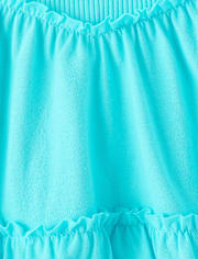 Girls Ribbed Tiered V-Waist Dress