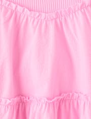 Girls Ribbed Tiered V-Waist Dress