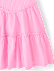 Girls Ribbed Tiered V-Waist Dress