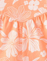 Girls Print V-Waist Romper