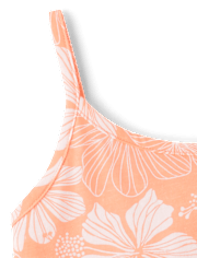 Girls Print V-Waist Romper