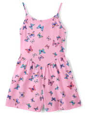 barboteuse imprimée à taille en V pour filles