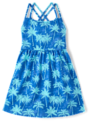 Robe imprimée dos croisé pour filles