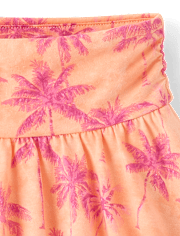 Girls Print High Rise Ruched Skort