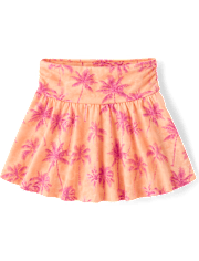 Girls Print High Rise Ruched Skort
