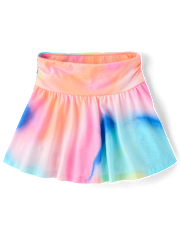 Girls Print High Rise Ruched Skort