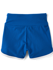 Girls High Rise Ribbed Dolphin Bike Shorts