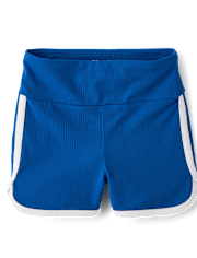Girls High Rise Ribbed Dolphin Bike Shorts