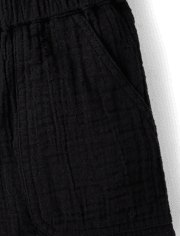 Shorty en gaze pour filles, taille haute, style paperbag